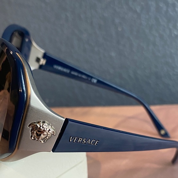 Versace Navy and Silver Sunglasses main image 4